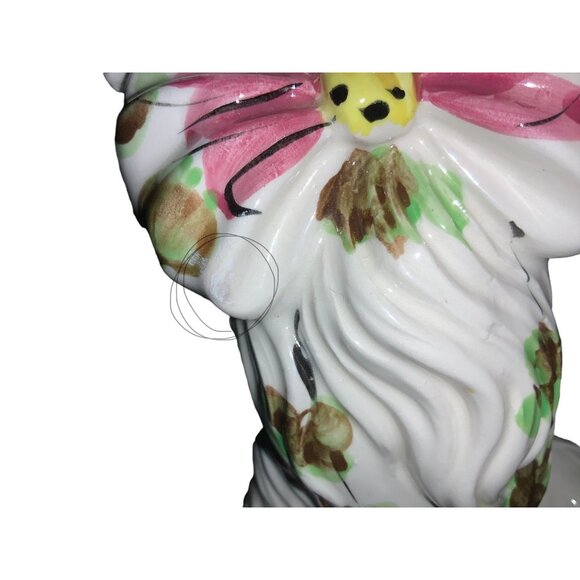 Tall White Sitting Ceramic Dog Figurine Made in Japan - Picture 5 of 9